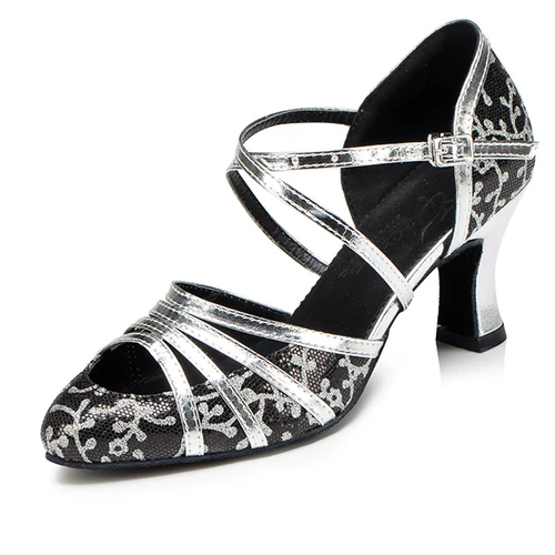 Высокая обувь, серебряные танцующие туфли, мягкая подошва