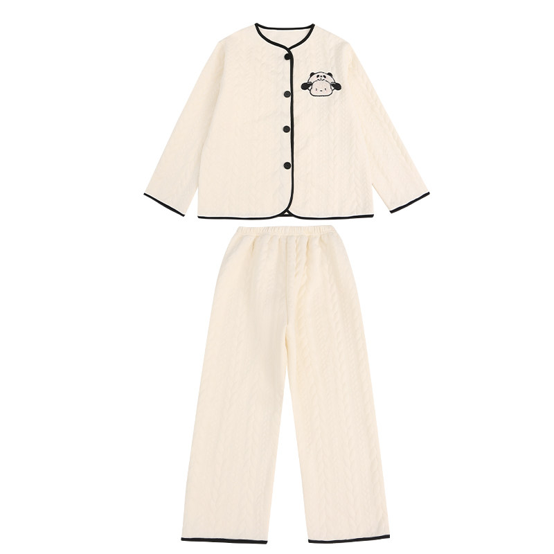 小码睡衣女小个子145秋冬空气棉简约V领卡通家居服150cm春秋夹棉,淘宝优惠券,粉丝福利购,淘宝优惠卷