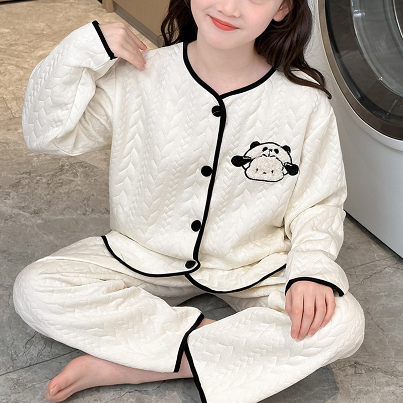 小码睡衣女小个子145秋冬空气棉简约V领卡通家居服150cm春秋夹棉,淘宝优惠券,粉丝福利购,淘宝优惠卷