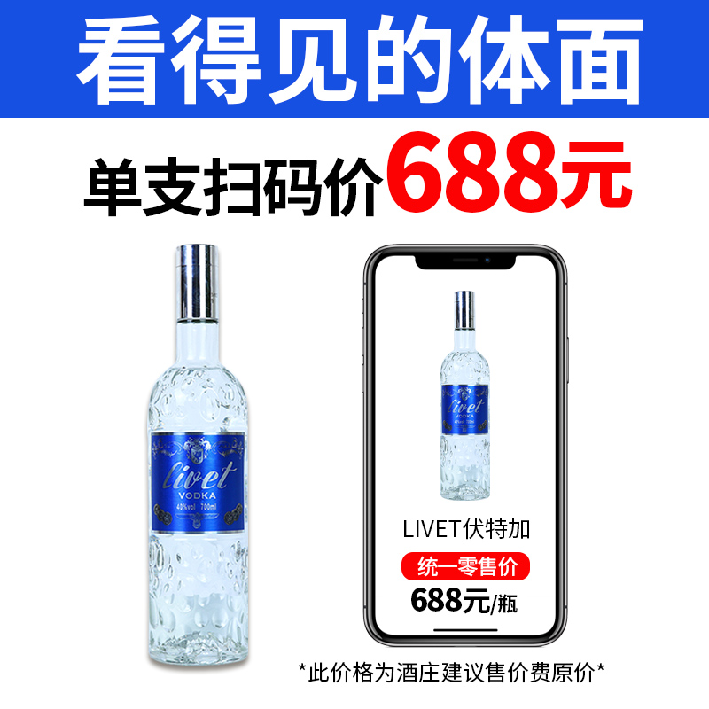 洋酒伏特加vodka生命之水700ml12支酒吧鸡尾酒套装调酒基酒烈酒水 - 图1