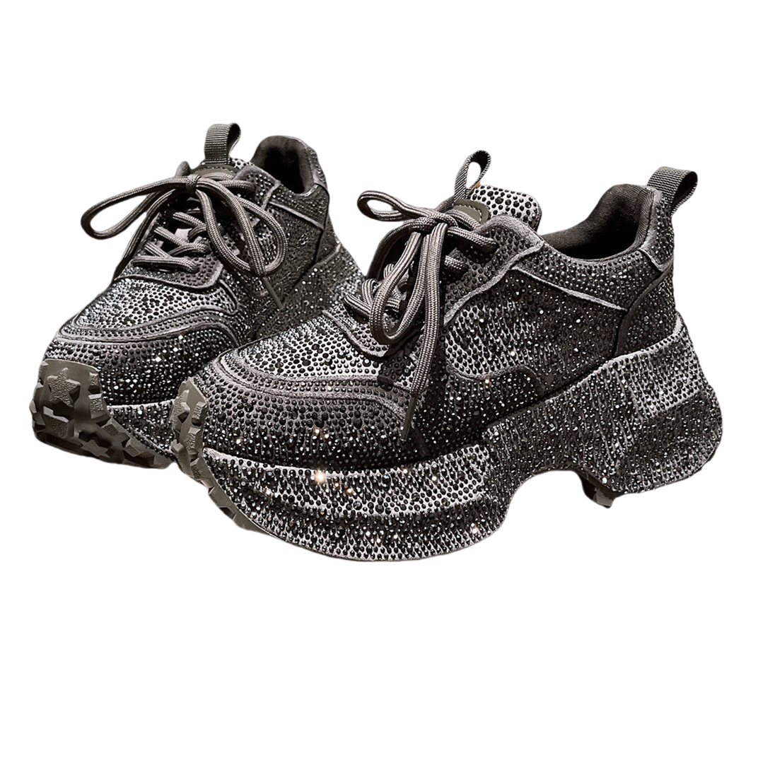 欧货满钻水钻老爹鞋女2025秋冬新款厚底松糕鞋显脚小满钻休闲鞋潮,淘宝优惠券,粉丝福利购,淘宝优惠卷