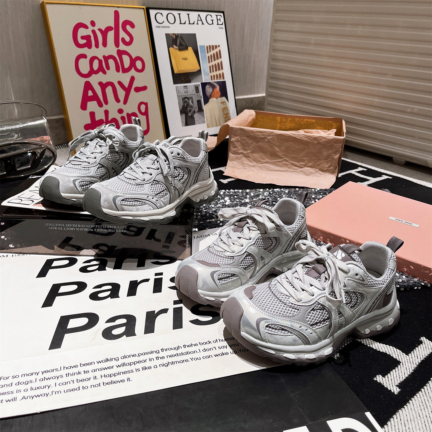 真皮版~韩版ins超火银色厚底松糕显瘦显脚小老爹鞋运动鞋休闲鞋女,淘宝优惠券,粉丝福利购,淘宝优惠卷