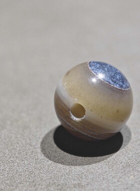 10MM老灰皮蓝沁唐球玛瑙眼珠子