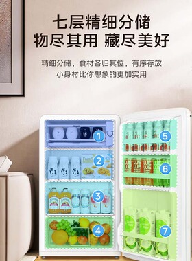 美的 BCD-96/113MR双温双门租房母婴美妆小型单门小冰箱冷藏冷冻
