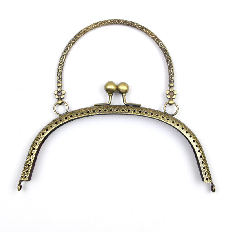 16.5cm弧形凸花S紋手挽口金 手提口金零钱包手挽包包配件 4色,淘宝优惠券,粉丝福利购,淘宝优惠卷