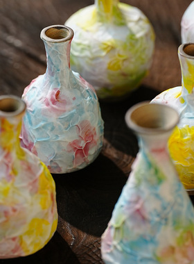 冰淇淋奶油风花瓶家居装饰品摆件陶艺手工花器插花水培景德镇陶瓷