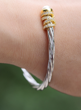 镀18K金宴会镯子S925银甜美