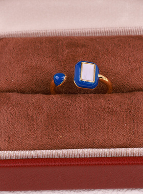 西子美美S925银珐琅彩开口戒指