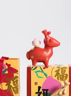 新年祝福传统祝福福禄寿陶瓷鹿