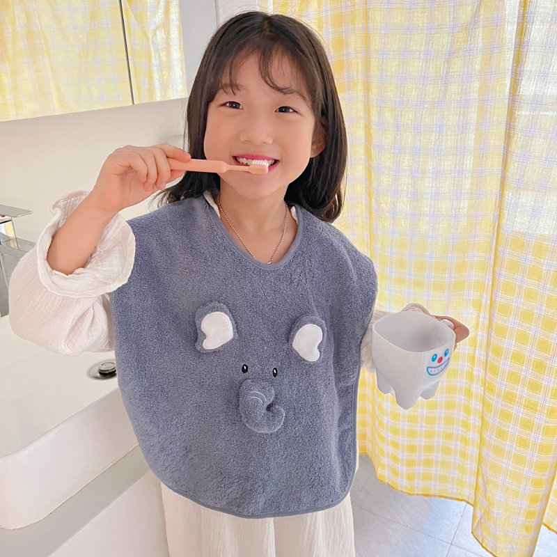 儿童洗漱巾不湿衣宝宝刷牙多功能卡通围兜 洗脸毛巾纯棉毛巾料A类,淘宝优惠券,粉丝福利购,淘宝优惠卷