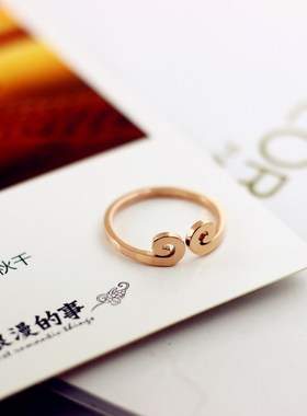 日韩风钛钢情人节礼物紧箍咒戒指