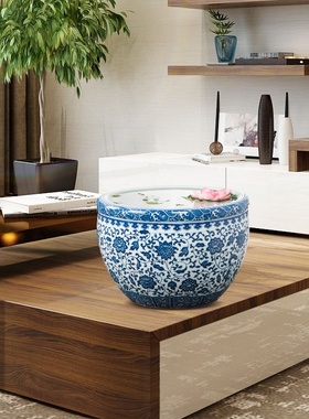 景德镇陶瓷鱼缸大号碗莲睡荷花盆