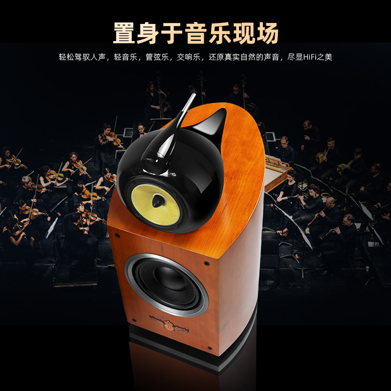 18年诚信店 发烧高保真8寸低音鹦鹉螺音响三分频书架无源hifi音箱 - 图1