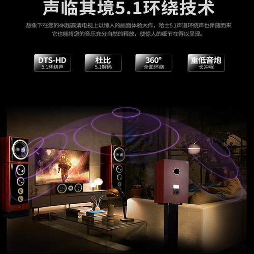18年诚信店 哈士HAX198旗舰5.1家庭影院音箱套装家用客厅7.1音响 - 图0