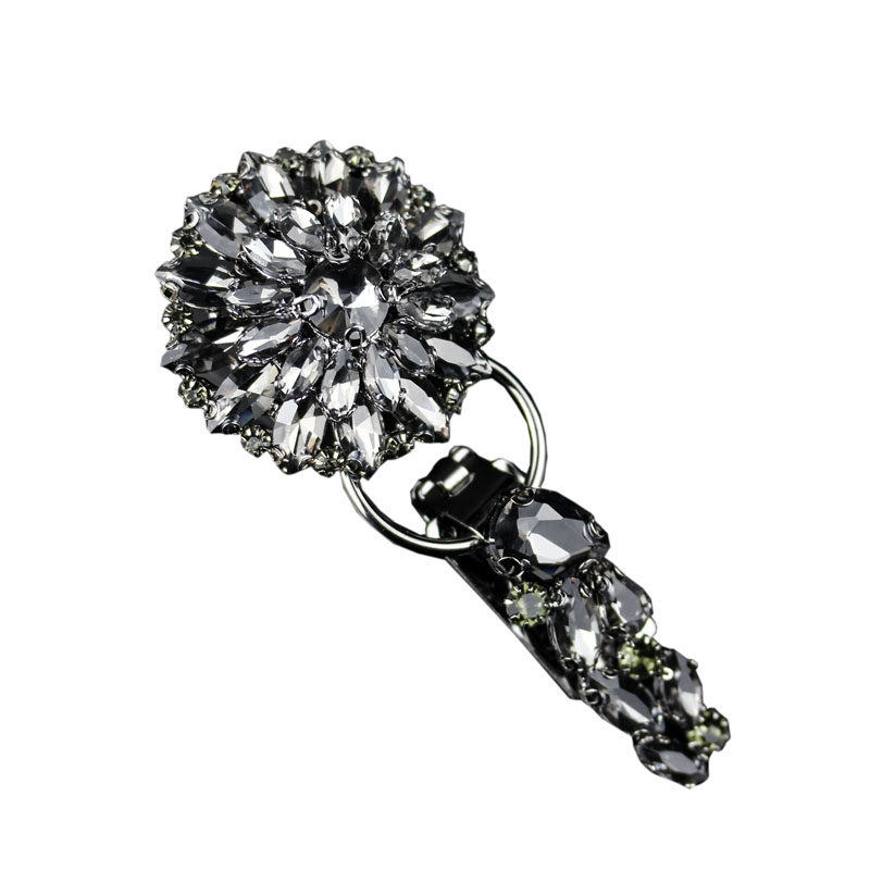 新款高档水貂皮草大衣鸭嘴扣裘皮领口装饰对扣扣搭扣子水钻纽扣女 - 图3