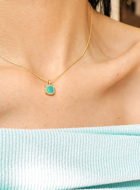 天河石银项链小众简约轻奢锁骨链