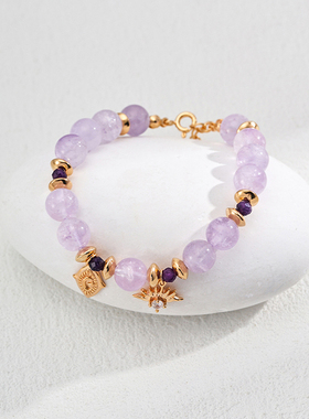 薰衣草紫水晶手串原创小众高级感