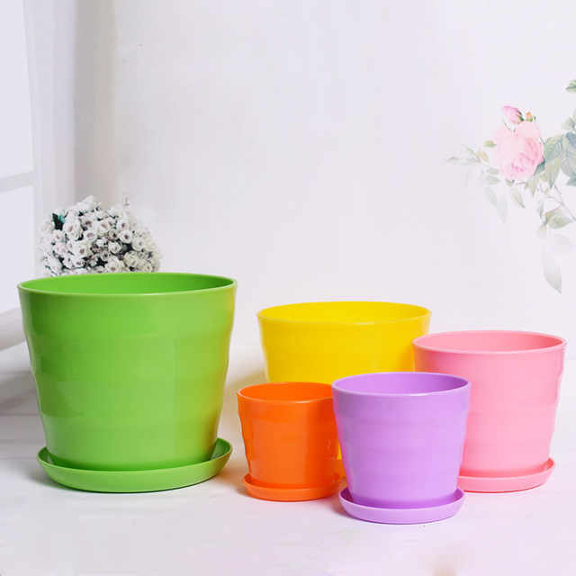 Resin flower pot, environmentally friendly imitation ceramic simple flower pot, gardening plastic flower pot, indoor pothos potted flower pot with holder
