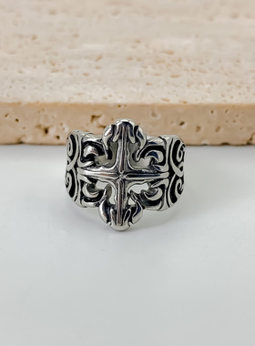 欧式古典纹路复古钛钢男士戒指