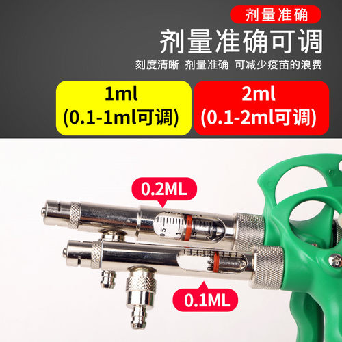 1ml连续油疫苗专用注射器自动可调鸡用猪用兽用注射针药器注射枪 - 图1
