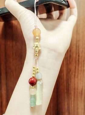 哪吒敖丙S925纯银手机挂绳申公豹潮流挂饰钥匙挂件男女通用手机链