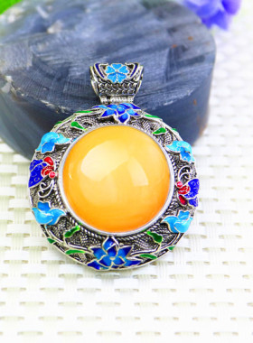 宏利掐丝景泰蓝25*25吊坠空托