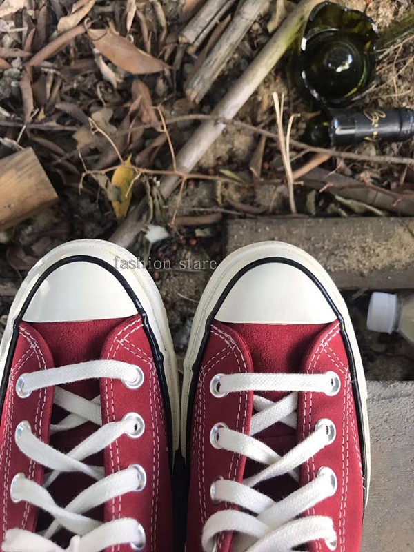 Converse/匡威1970s红色翻毛皮三星标高帮休闲男女鞋166493c - 图3