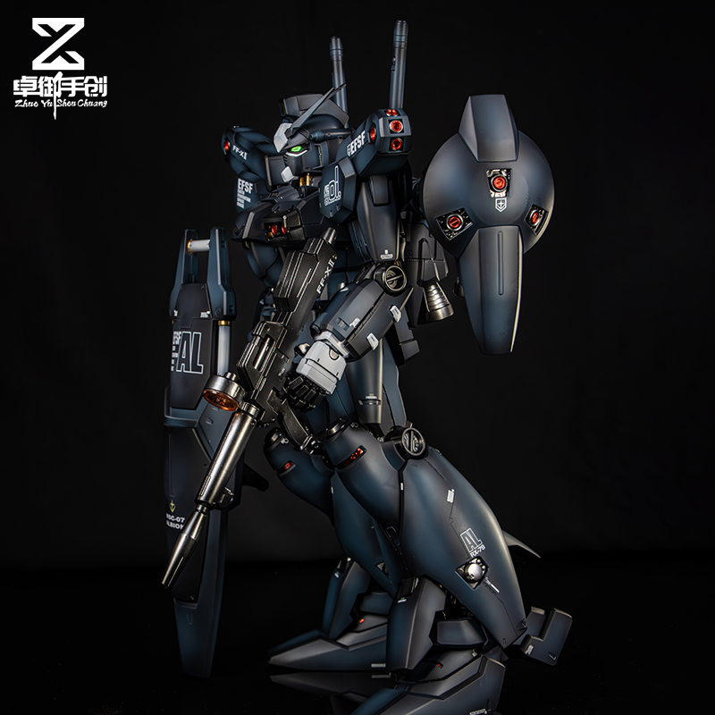 万代PG1/60试作一号机GP01+整备架泰坦斯配色阴影喷涂代工加工-图1