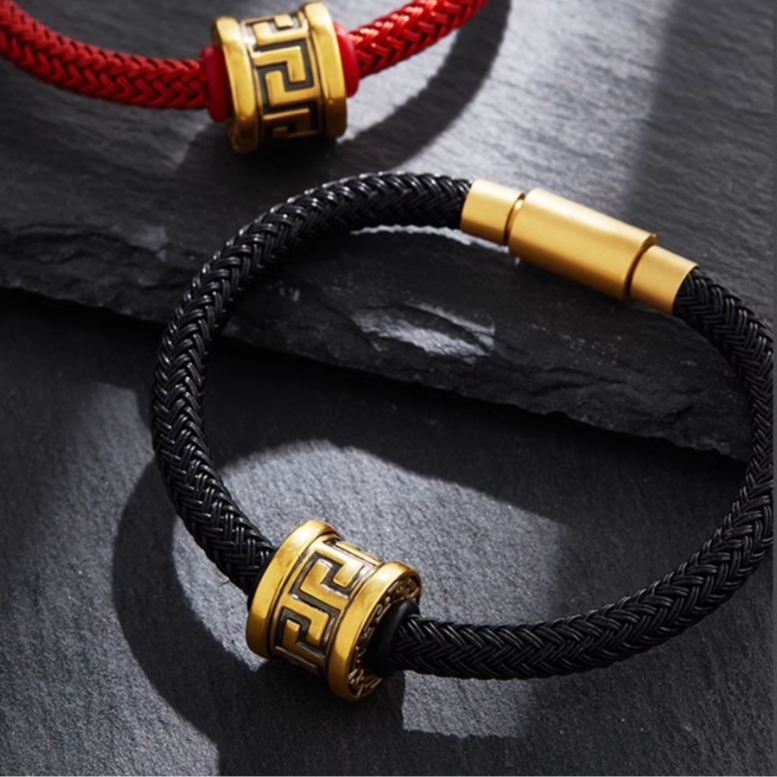 诺诗珠宝足金转运珠回纹手链复古男女款手串黄金时尚硬金手工手绳,淘宝优惠券,粉丝福利购,淘宝优惠卷