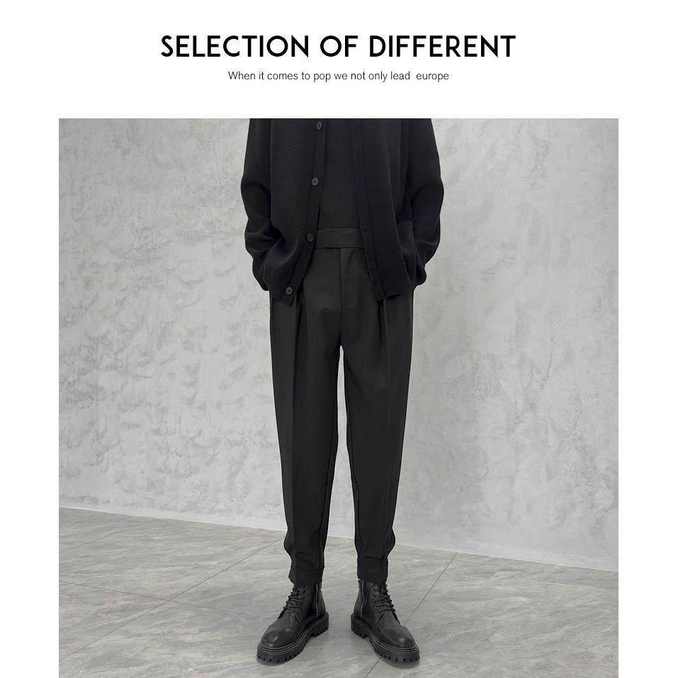 马丁靴搭配的裤子男宽松休闲九分裤黑色西装裤高级感秋冬加绒裤,淘宝优惠券,粉丝福利购,淘宝优惠卷