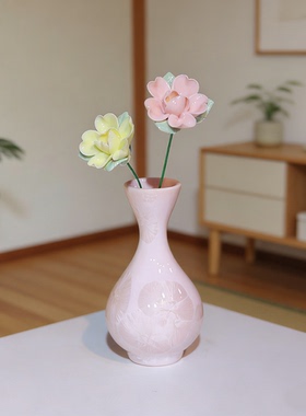 简约陶瓷冰晶花瓶摆桌台茶桌
