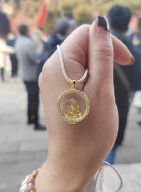 北京嘎乌盒项链绿度母文殊锁骨链925银送家人朋友礼物