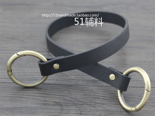 59cm长古扫色弹簧开口圈深咖啡咖啡色三口包空气包包带配件51辅料 - 图0