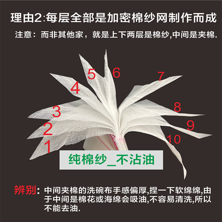 去油百洁洗碗不沾油加厚巾竹纤维厨房抹布吸水不掉毛家用棉纱天然