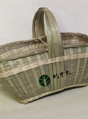 竹篮子有盖手工提篮竹大筐竹箩筐结婚竹筐菜篮子带盖提篮手提竹笼