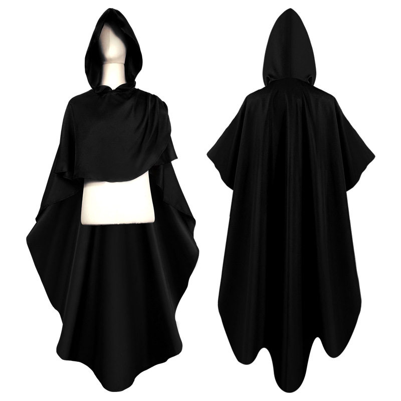 万圣节cosplay服饰欧洲复古中世纪骑士披风中长款连帽披风斗篷