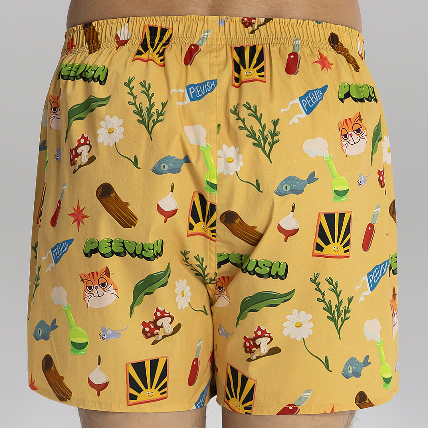 PEEVISH纯棉阿罗裤男士宽松可爱四角内裤情侣女居家短睡裤孖烟通,淘宝优惠券,粉丝福利购,淘宝优惠卷