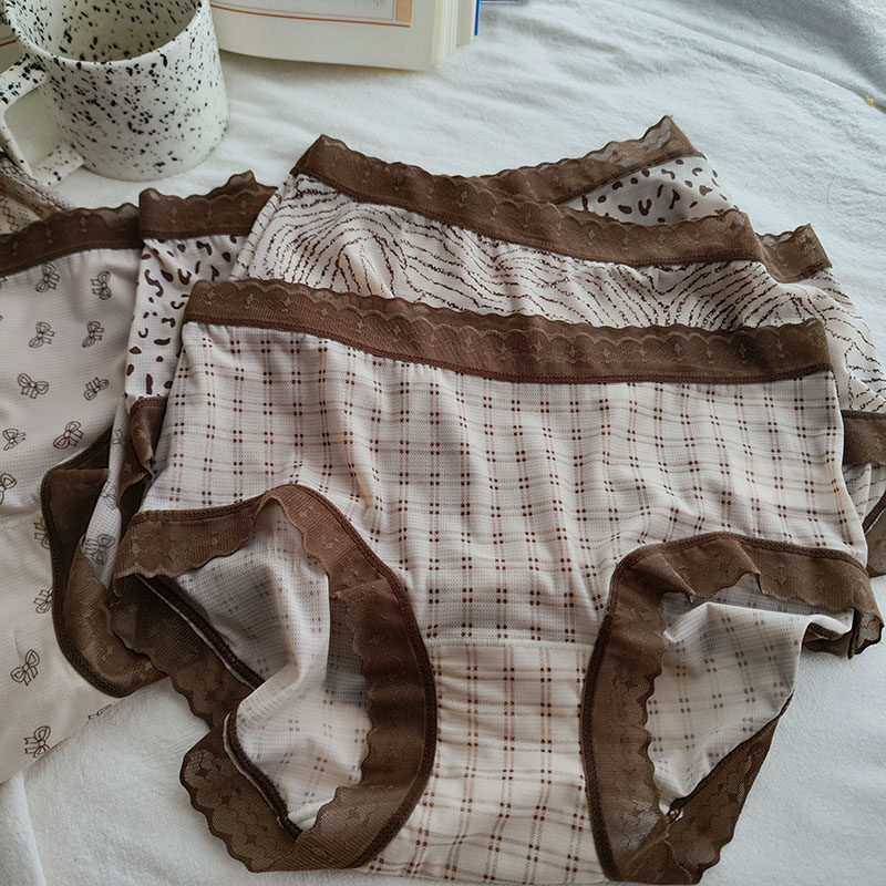 豹纹斑马波点女士冰丝薄款面膜少女内裤中腰无痕桑蚕丝裆三角裤女,淘宝优惠券,粉丝福利购,淘宝优惠卷