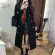 Huaqianzhu original Sakino high coat school supply sense jk uniform mid-length black windbreaker lapel woolen coat jacket