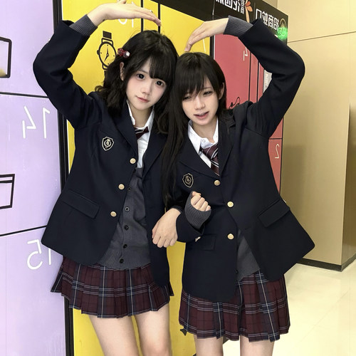 花千猪原创 暮染格裙  jk制服校供感a字型百褶裙红格百搭款jk裙 - 图2