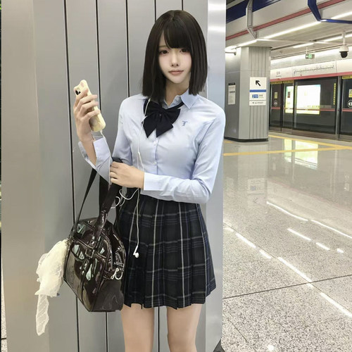 花千猪原创 小栀川衬衫 校供感多色收腰长袖短袖jk制服百搭款上衣 - 图3