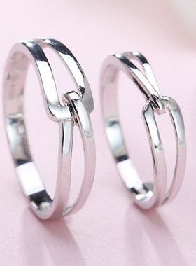 纯银戒指女光面简约轻奢小众刻字