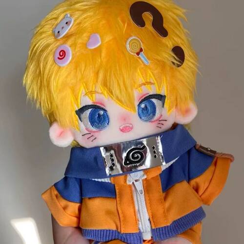 火影忍者鸣人20cm棉花娃娃高颜值超软毛绒公仔动漫同人周边玩偶 - 图0