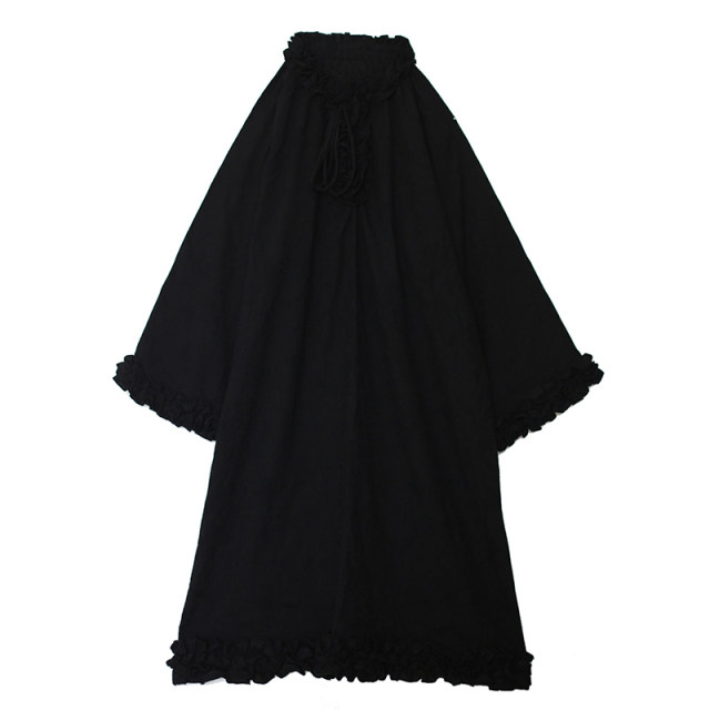 However, Hefeng original design small black skirt retro girl dark black Yamamoto dress female new spring and autumn skirt