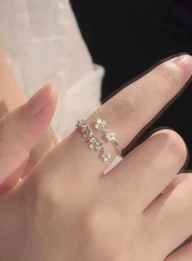 立体花朵戒指鸢尾花古风中世纪法式复古宫廷欧式美式开口首饰福字