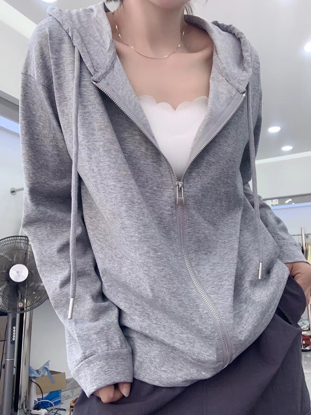 拉链带帽子防嗮衣超薄开衫夏季薄款女士高端时尚韩版防晒服雪花棉,淘宝优惠券,粉丝福利购,淘宝优惠卷