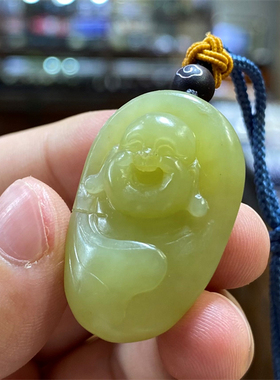 小石头和田玉山料吊坠