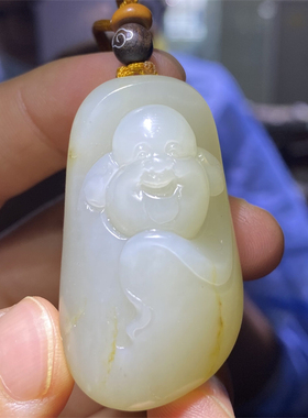 小石头和田玉白玉籽料挂件