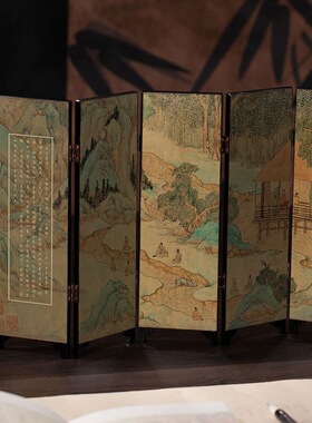 中古桌面小屏风摆件家居礼品装饰特色日式工艺品纪念品漆器饰品