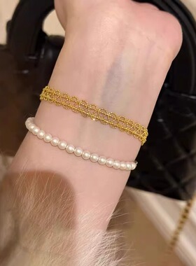 新中式中古蕾丝手链女款轻奢小众设计高级感精致手饰新款手串手饰